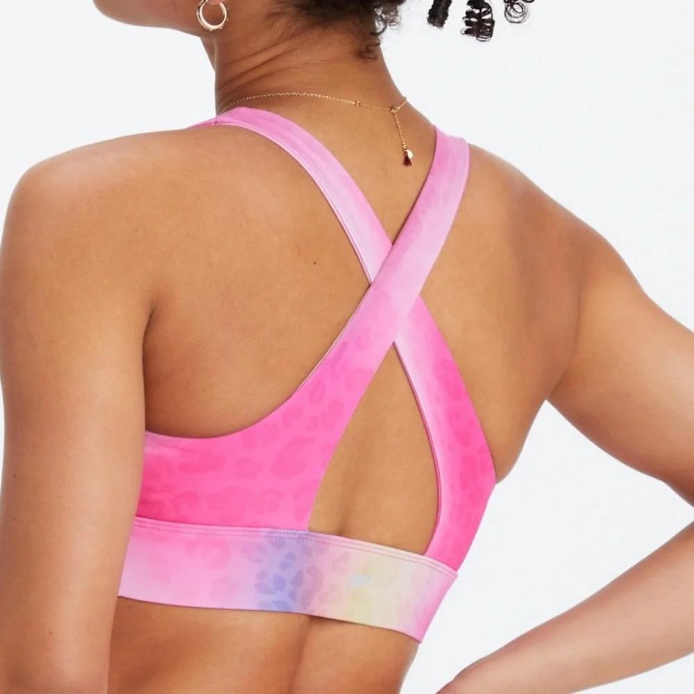 Fabletics Pink Ombre Leggings & Sports Bra Set